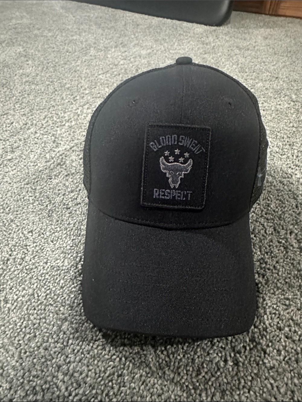 Under Armour Black "Blood. Sweat. Respect." Trucker Hat